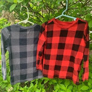 Old Navy 4T Plaid Long Sleeve T-Shirts (2-Pack)